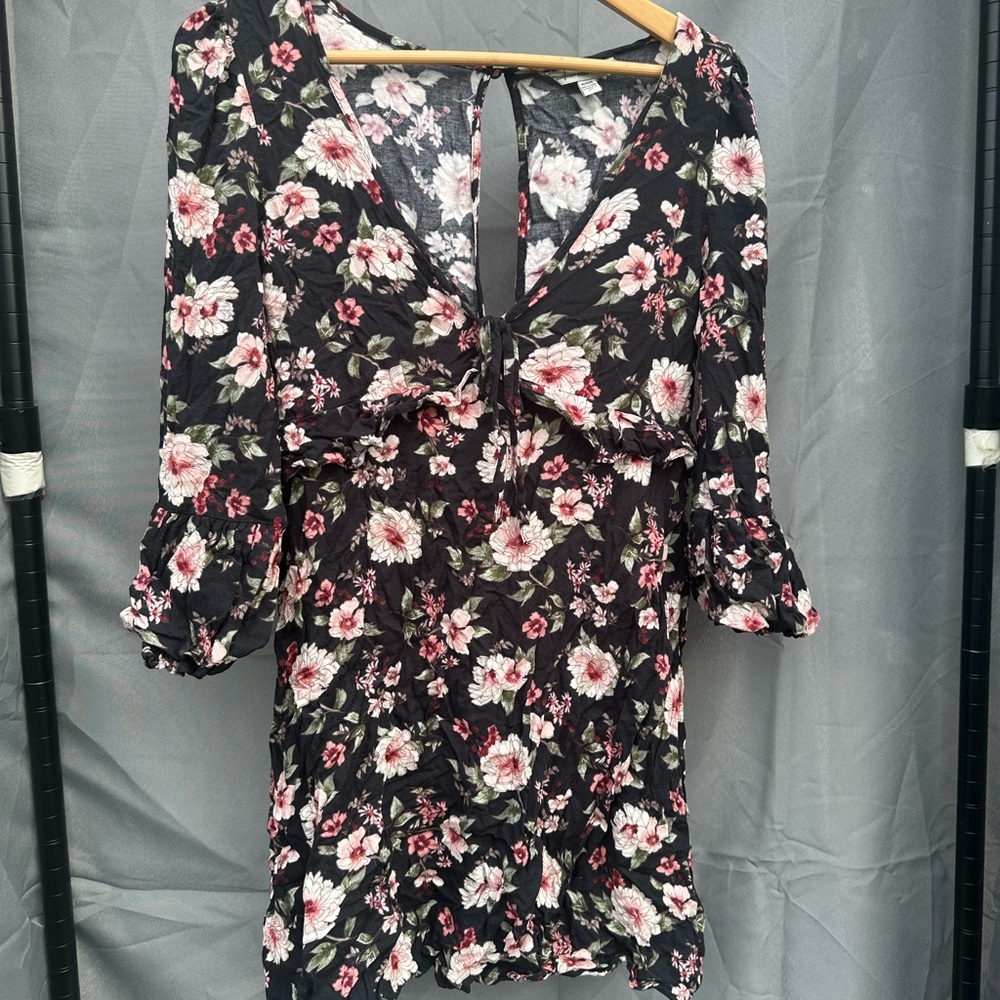 Floral Black Dress- American eagle size M